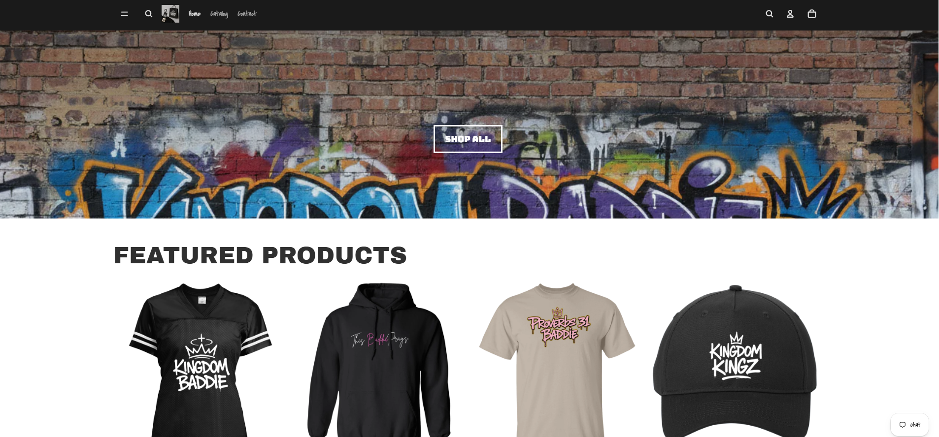 Kingdom Baddie apparel storefront website